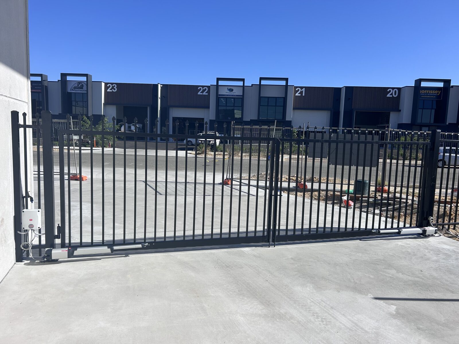 Commercial gate installation by Op'n Close Systems in Neerabup