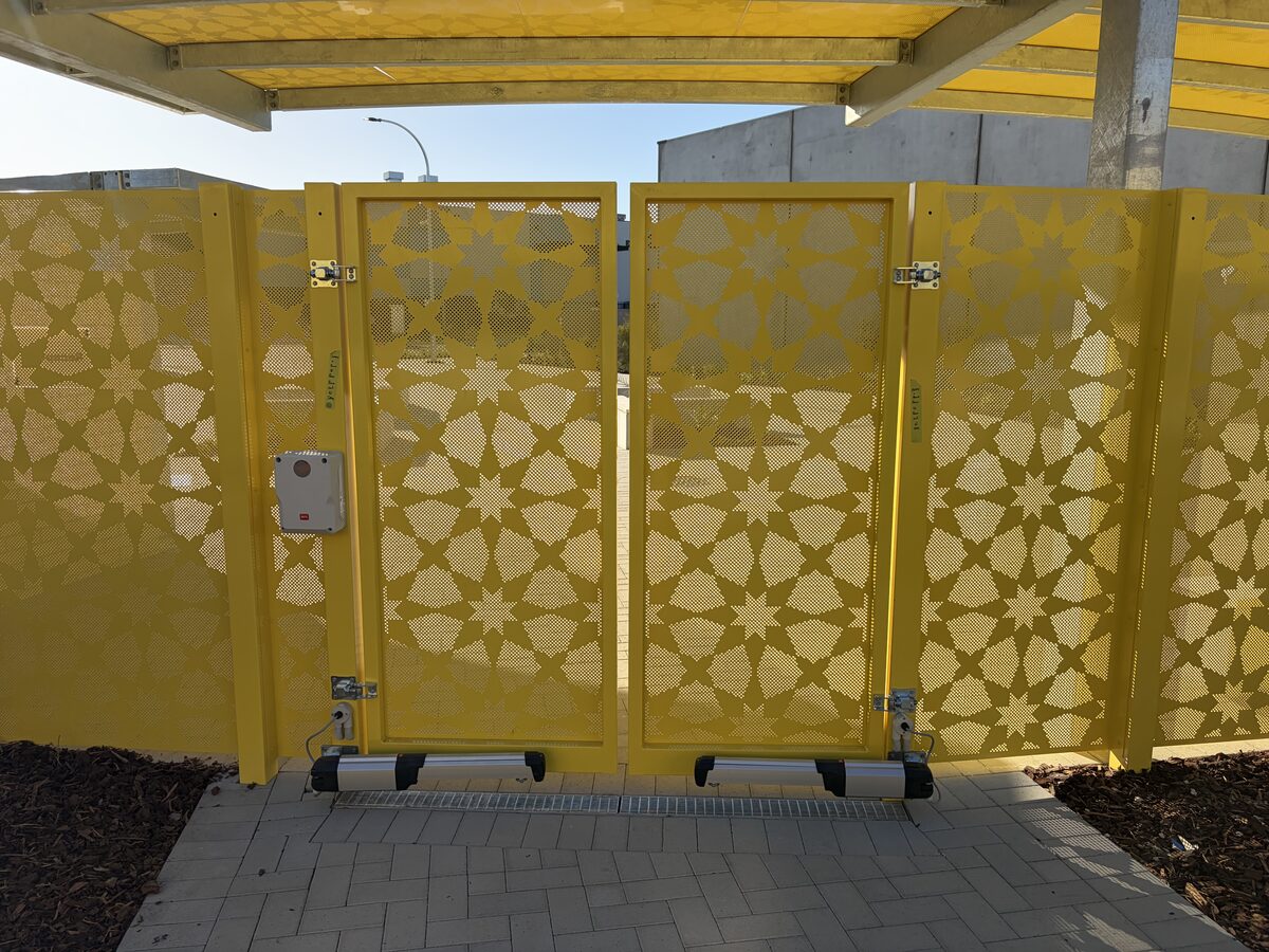 Perforated mesh gate infill