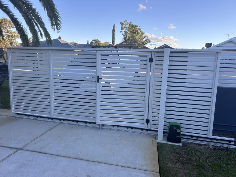 Sliding electric gate installation at a Perth property